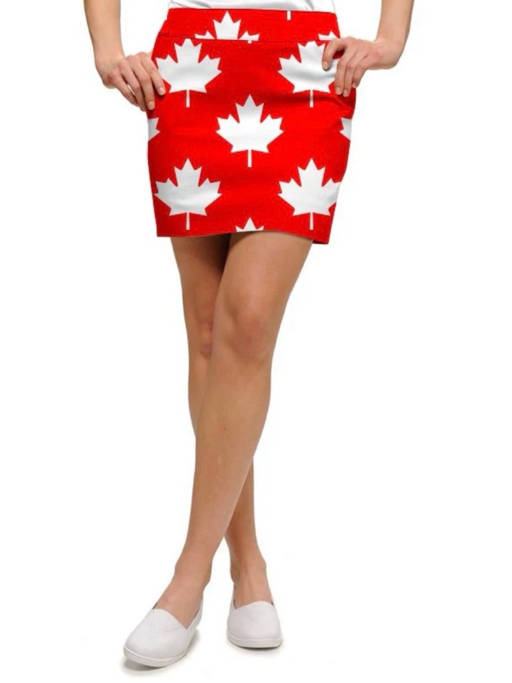 Loudmouth Canada Maple Leaf Red Women's Classic Skort/Skirt Size 10